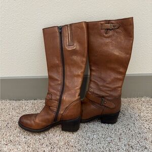 Brown Leather Knee-High Boots